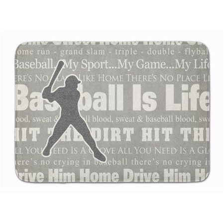 Carolines Treasures Carolines Treasures SB3078RUG Baseball is Life Machine Washable Memory Foam Mat SB3078RUG